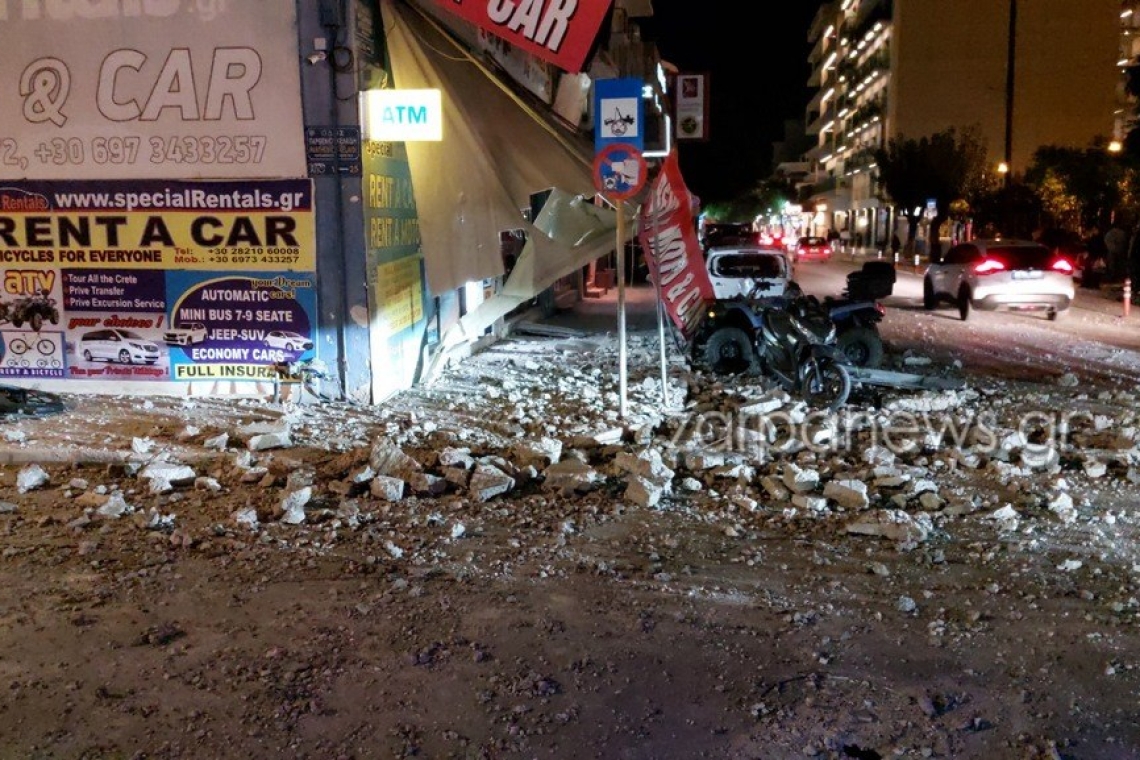 Κατάρρευση μπαλκονιού στο κέντρο των Χανίων